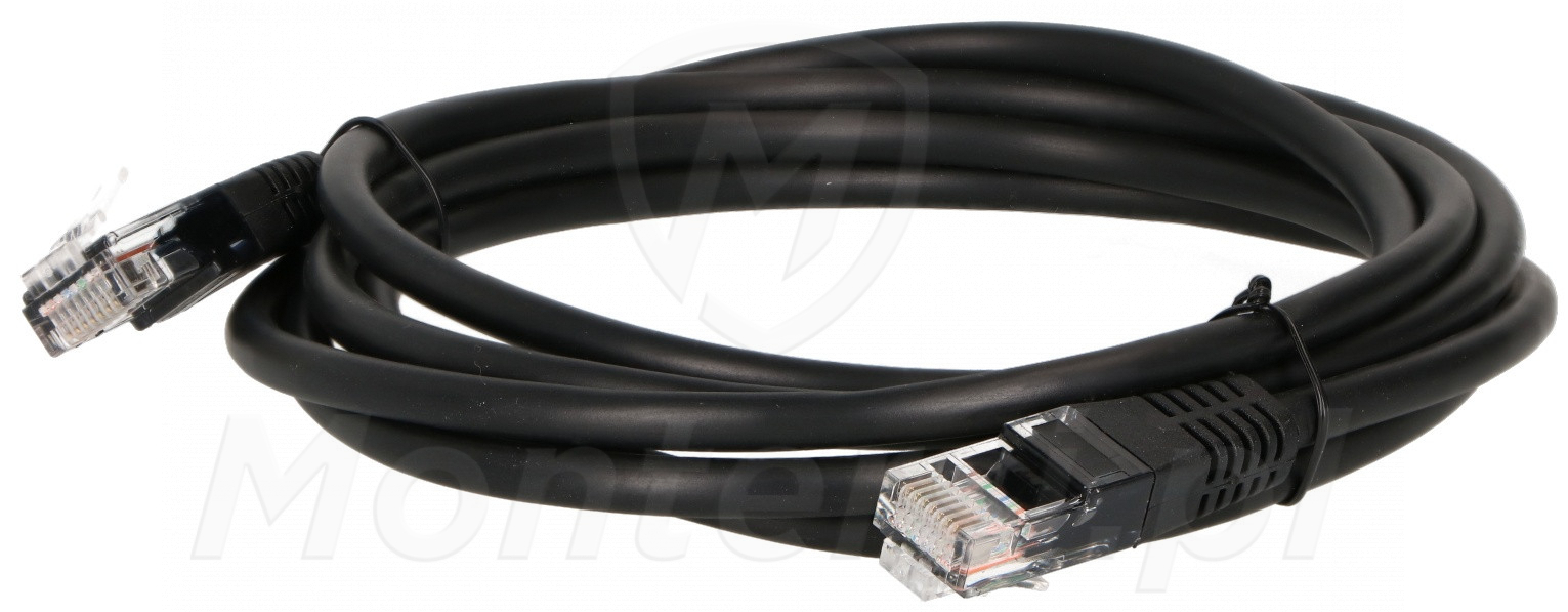 Patchcord U/UTP kat.5e, długość 2m - czarny