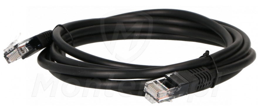 Czarny patchcord UTP 5e dł. 2m