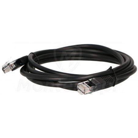 Czarny patchcord UTP 5e 3m