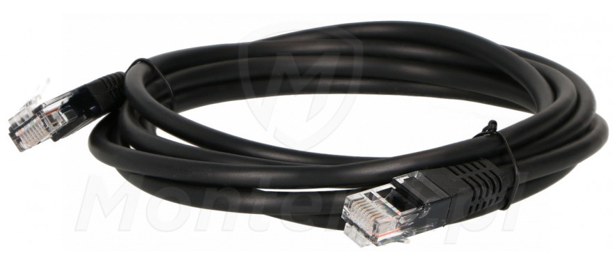 Czarny patchcord UTP 5e 3m