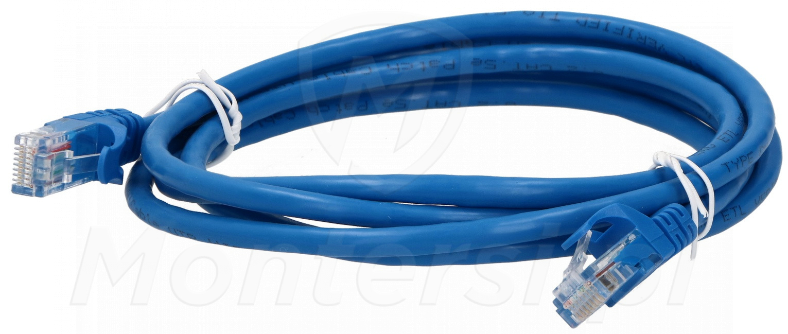 Patchcord U/UTP kat.5e, długość 1.8m - niebieski