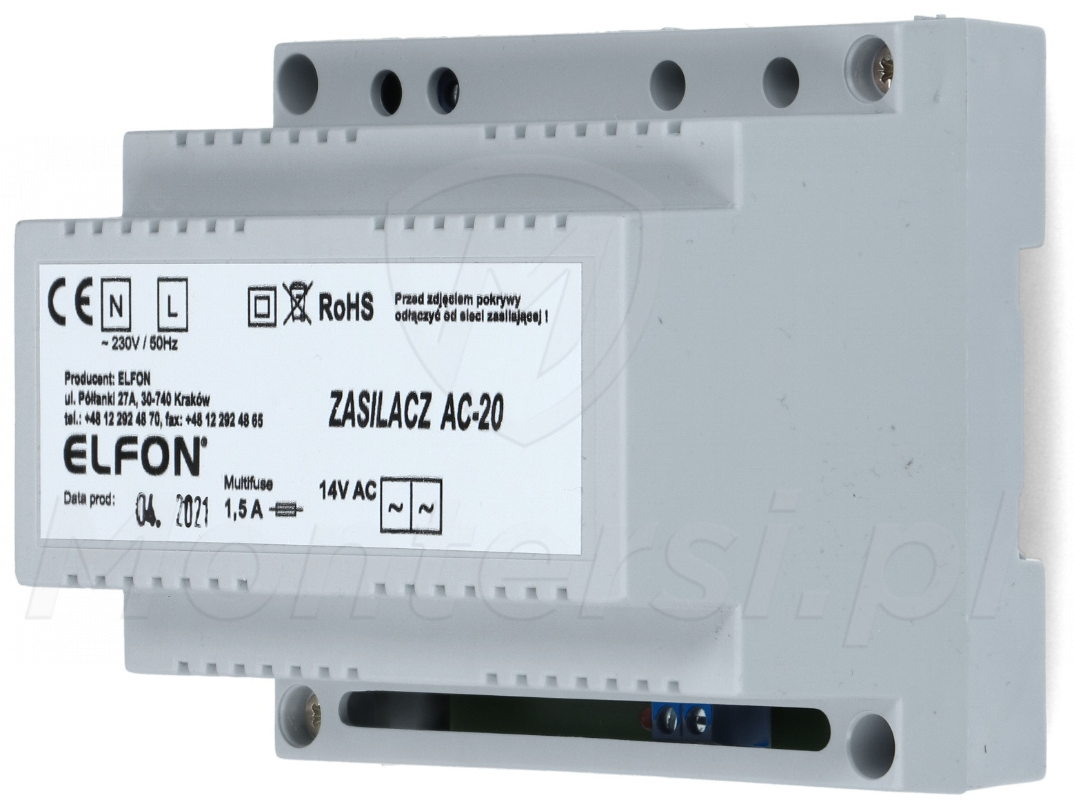 AC-20 - Zasilacz 14V/1.5A systemu OPTIMA AC-20 - Zasilacz 14V/1.5A systemu OPTIMA