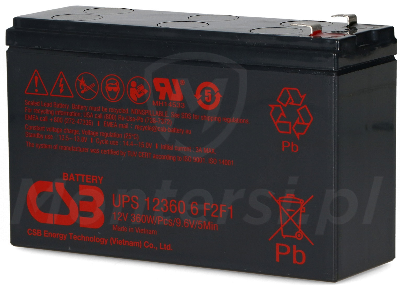 6.4 Ah / 12 V - Akumulator UPS123606F1F2