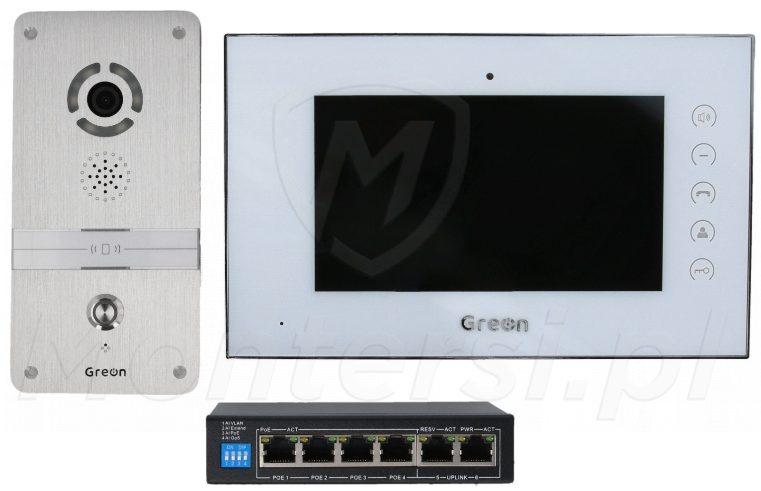 GRZ6P - 1 abonentowy zestaw wideodomofonu z panelem podtynkowym