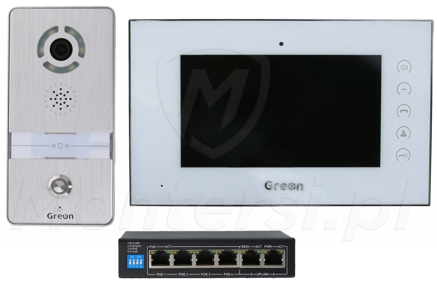 GRZ6N - 1 abonentowy zestaw wideodomofonu z panelem natynkowym