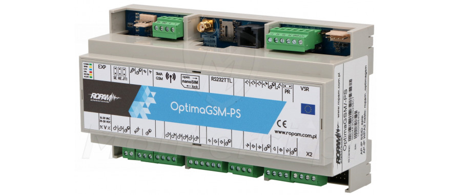 Centrala alarmowa w obudowie DIN OptimaGSM-PS-D9M