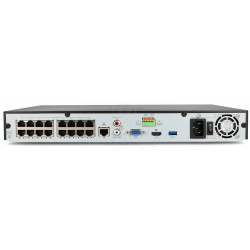 Tył rejestratora IP BCS-P-NVR1602-4KE-16P-II