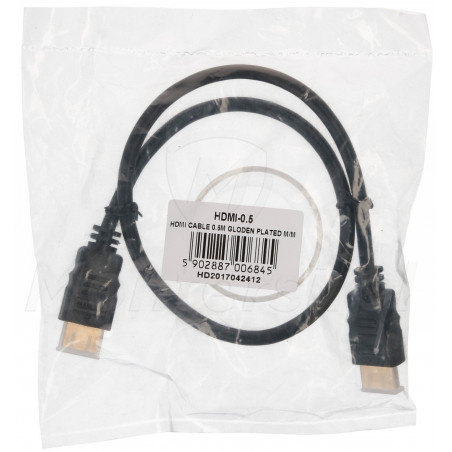 Patchcord HDMI, dł. 0.5 m w opakowaniu