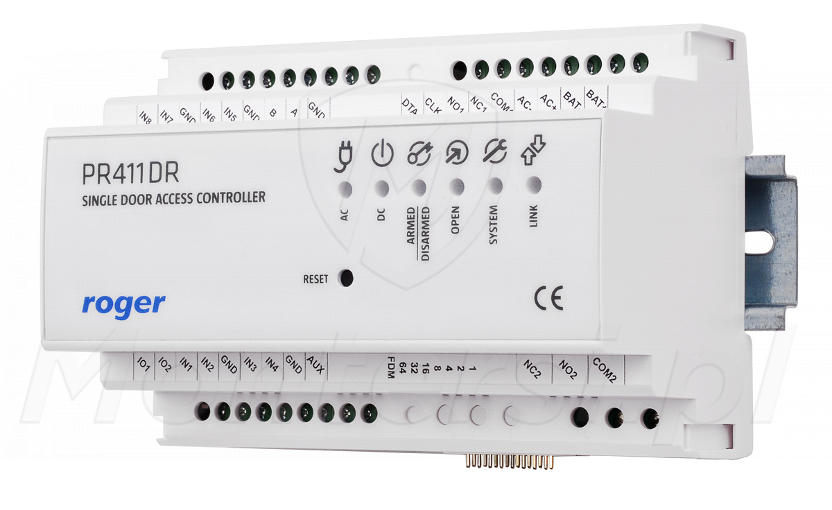 PR411DR - Kontroler dostępu w obudowie na szynę DIN, zasilacz buforowy PR411DR - Kontroler dostępu w obudowie na szynę DIN, zasilacz buforowy