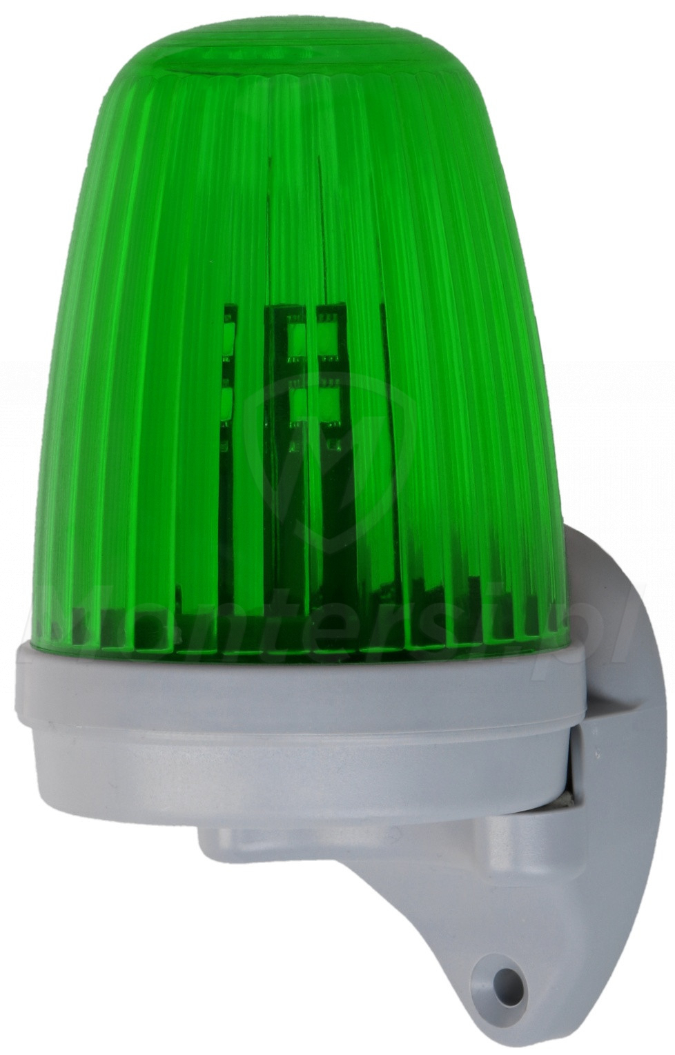 Zielona lampa sygnalizacyjna KOGUT z uchwytem do montażu bocznego, antena 433.92MHz