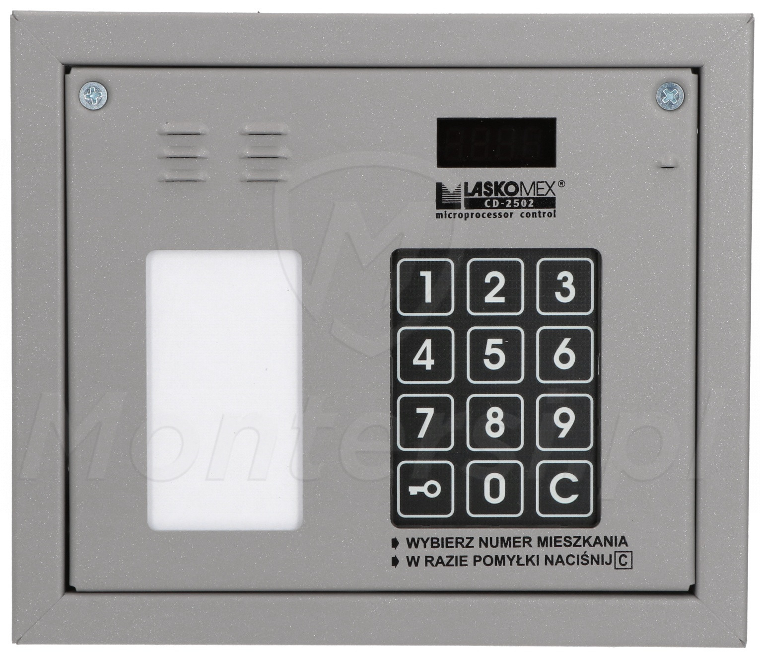 CP-2502NR - Cyfrowy panel bramowy z czytnikiem zbliżeniowym srebrny