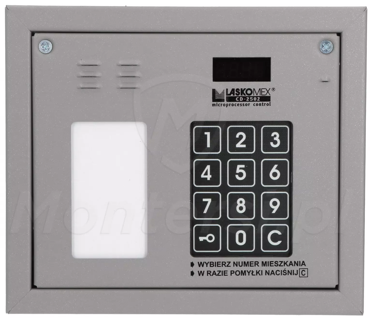 CP-2502NR - Cyfrowy panel bramowy z czytnikiem zbliżeniowym srebrny