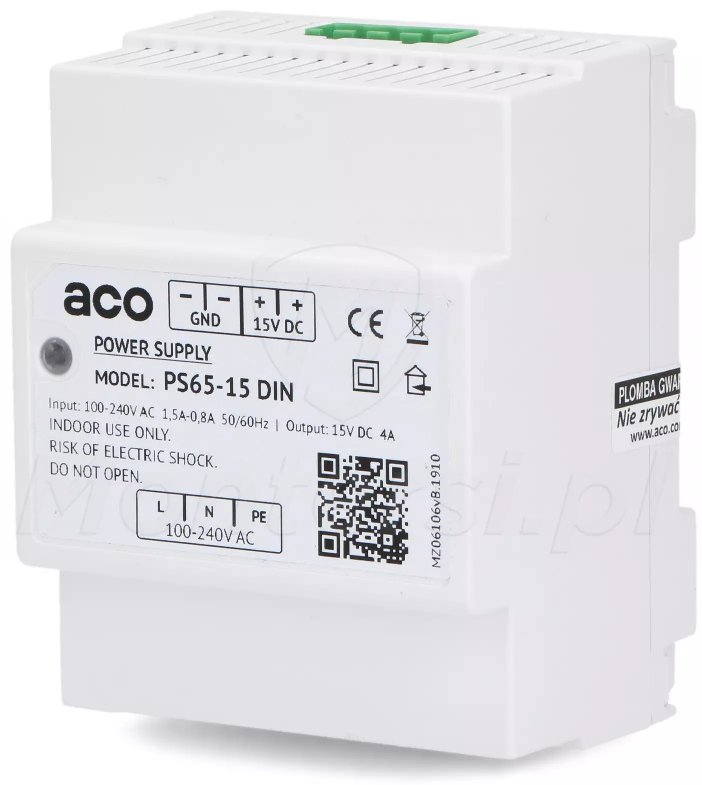 PS65-15 DIN - Zasilacz na szynę DIN 15V DC 4A