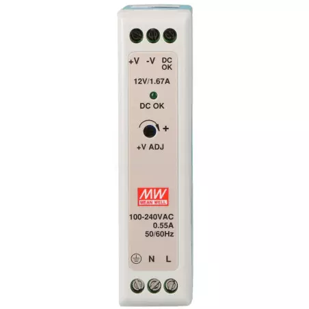 Front zasilacza DIN MDR-20-12