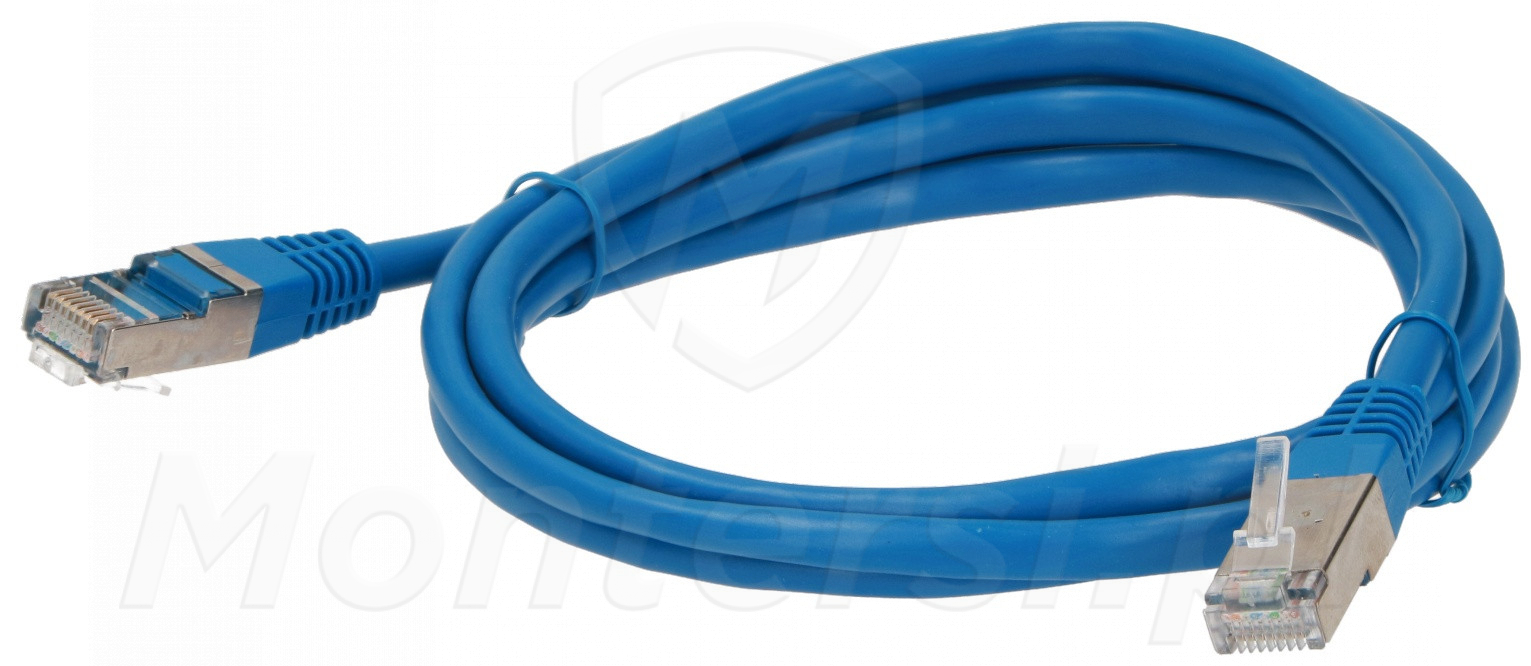 Patchcord F/UTP kat.5e, długość 1.5m - niebieski