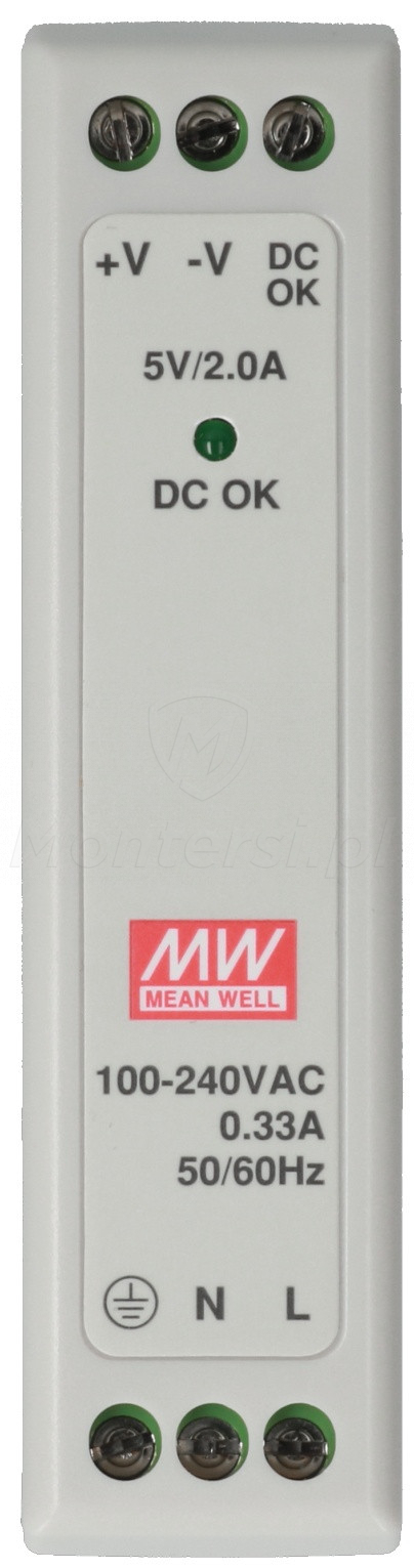 MDR-10-5 - Zasilacz na szynę DIN 5V DC / 2 A