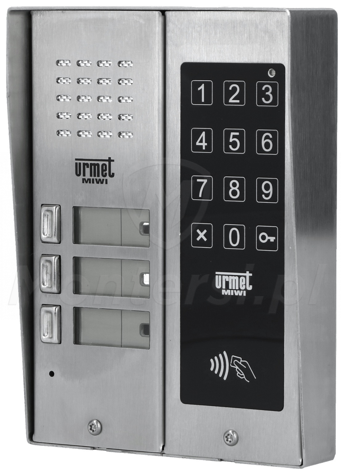 5025/3D-ZK-RF - 3-abonentowy panel bramowy z klawiaturą i RFID