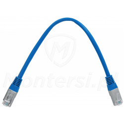 Niebieski przewód połączeniowy FTP 5e, dł. 0.25 m