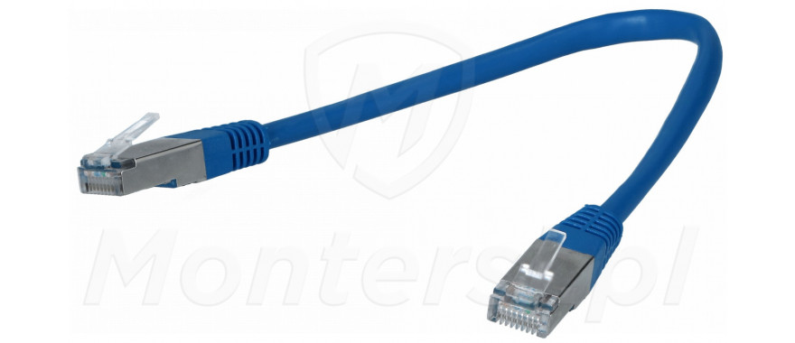 Niebieski patchcord FTP 5e, dł. 0.25 m