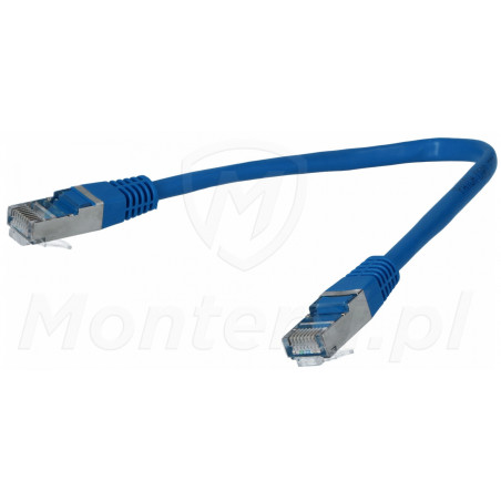 Patchcord FTP 5e, dł. 0.25 m, niebieski