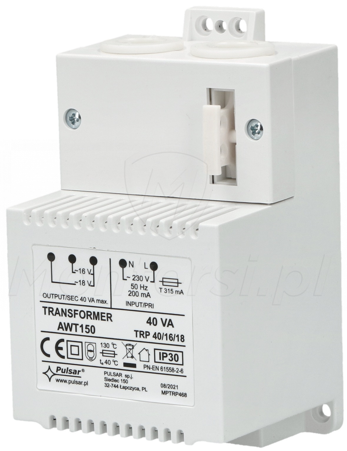 AWT150 - Transformator sieciowy 40VA/16V/18V