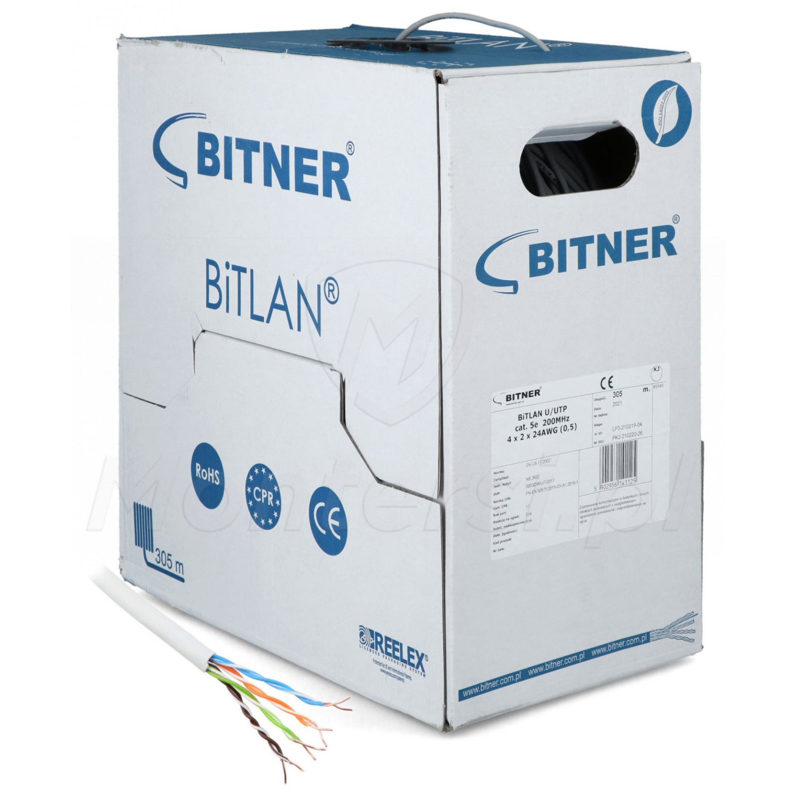 BitLAN U/UTP - Przewód UTP kat. 5e, 4x2x24 AWG