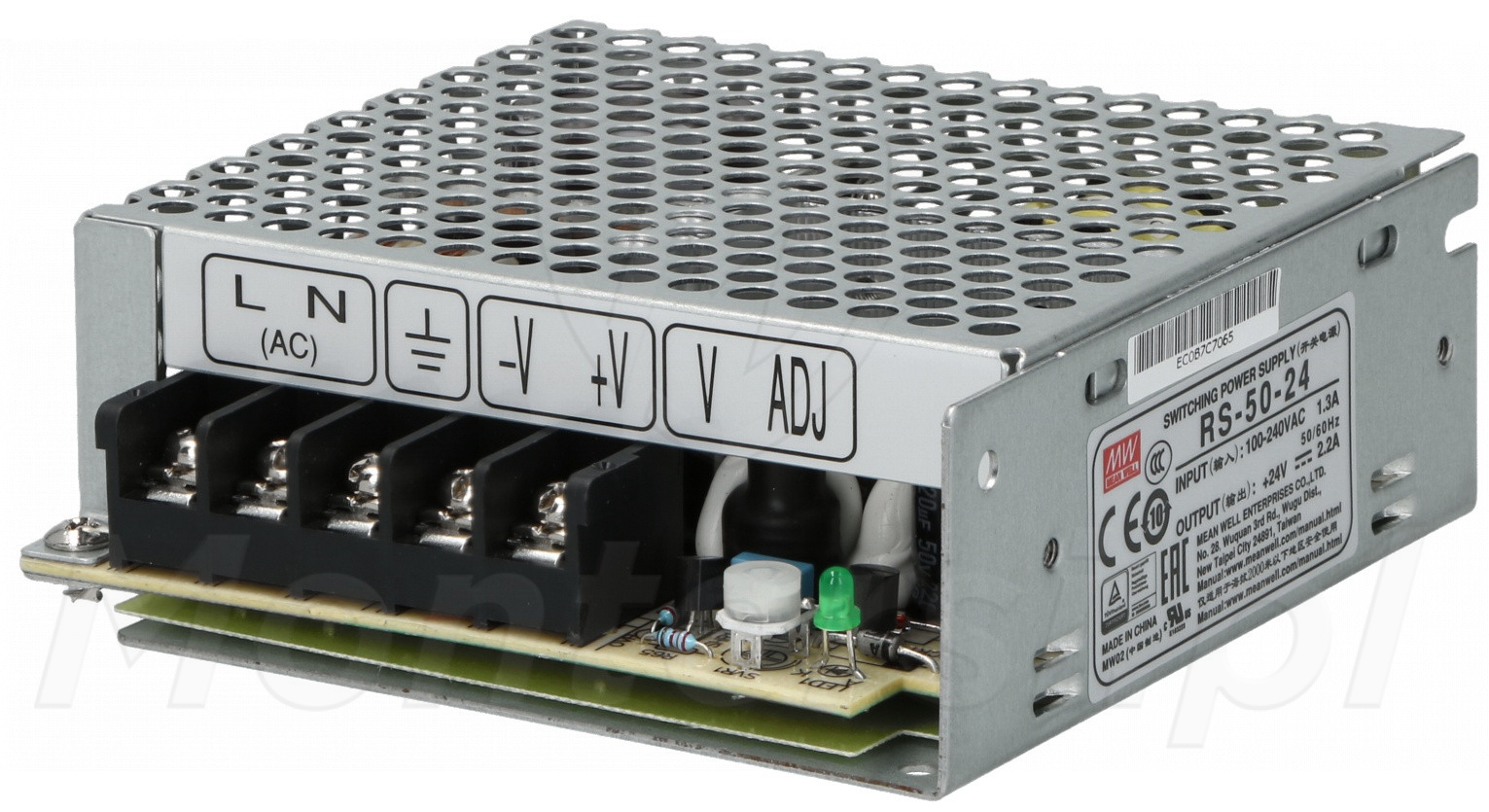 RS-50-15 - Przemysłowy zasilacz impulsowy 15V/1x3.4A