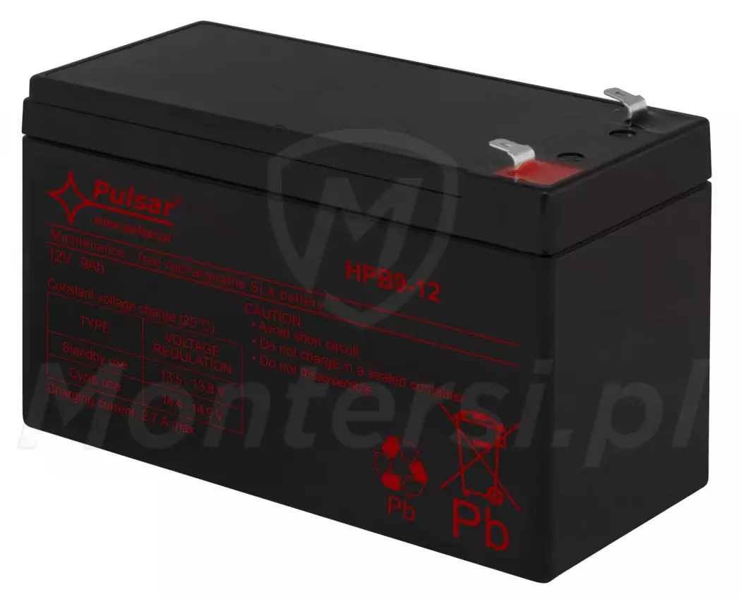 9 Ah / 12 V - Akumulator bezobsługowy HPB9-12