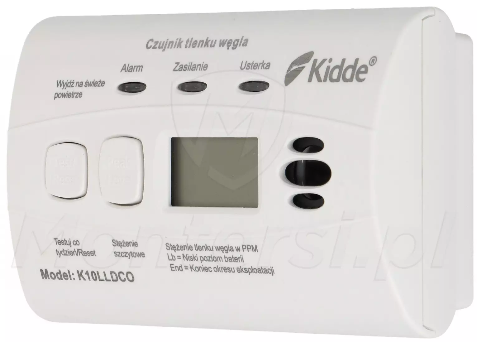 K10LLDCO - Czujka czadu z wyświetlaczem LCD