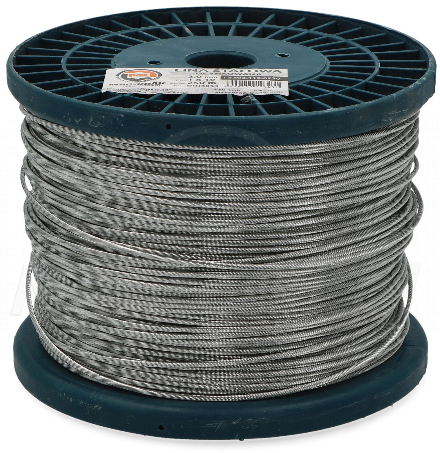 Linka stalowa 2mm - 1x19 - 250m Linka stalowa 2mm - 1x19 - 250m