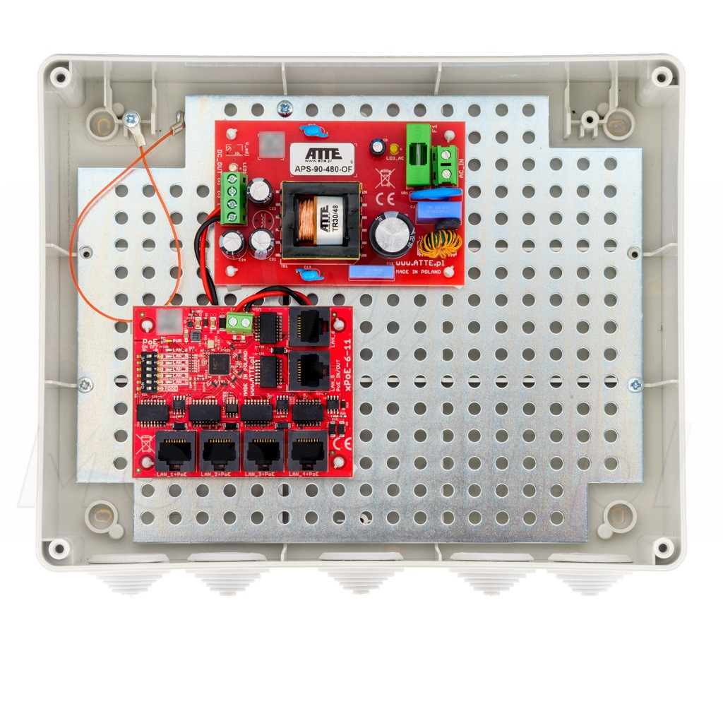 IP-5-11-L3 - Zasilacz impulsowy 5x PoE, 1x UPLINK, 96W, ATTE