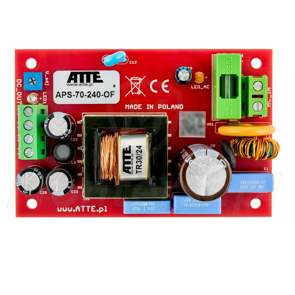 APS‑70‑240‑OF - Zasilacz sieciowy do zabudowy 24 V DC, 72 W