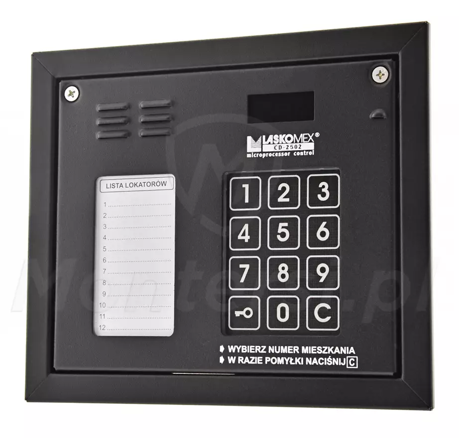 CP-2502NP - Cyfrowy panel bramowy z listą lokatorów