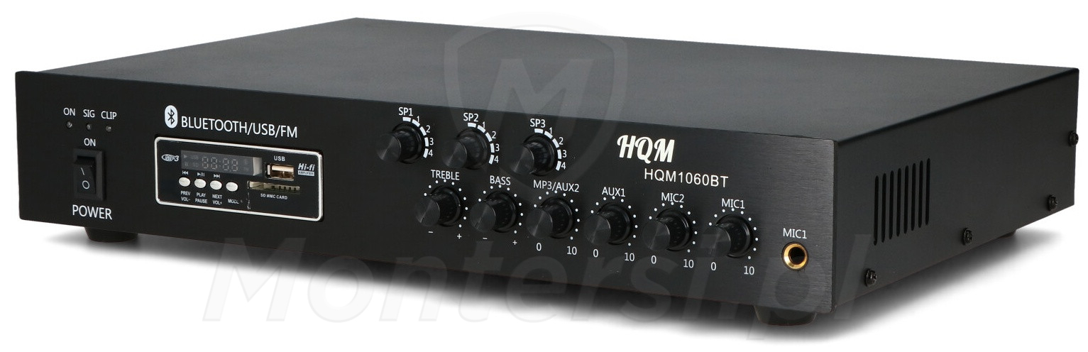 HQM1060BT - Wzmacniacz 60 W, 100 V, 70 V, Bluetooth