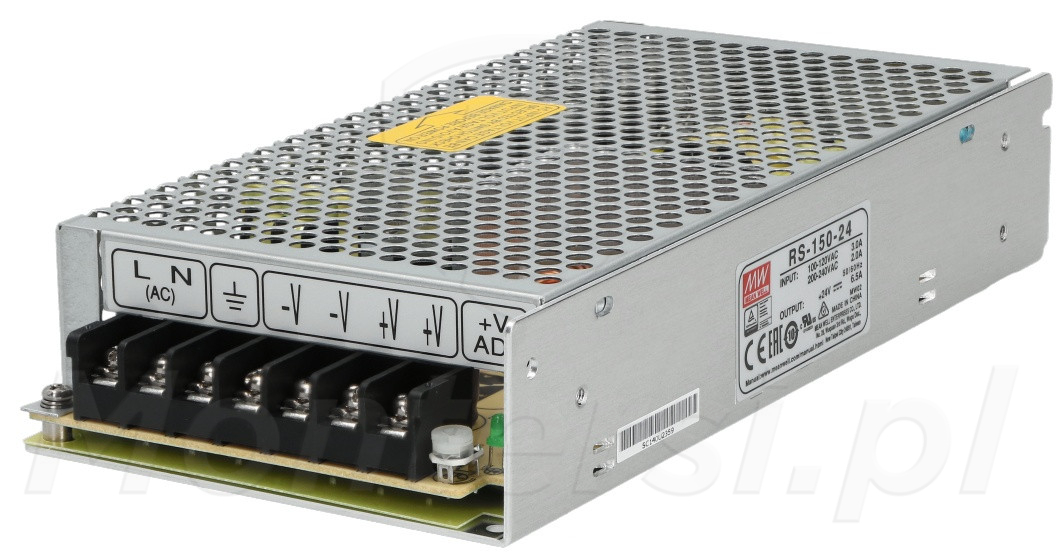 RS-150-24 - Przemysłowy zasilacz impulsowy 24V/1x6.5A
