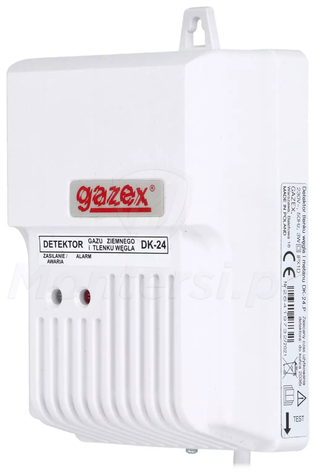 DK-24.P - Czujka czadu i gazu ziemnego, z przekaźnikiem