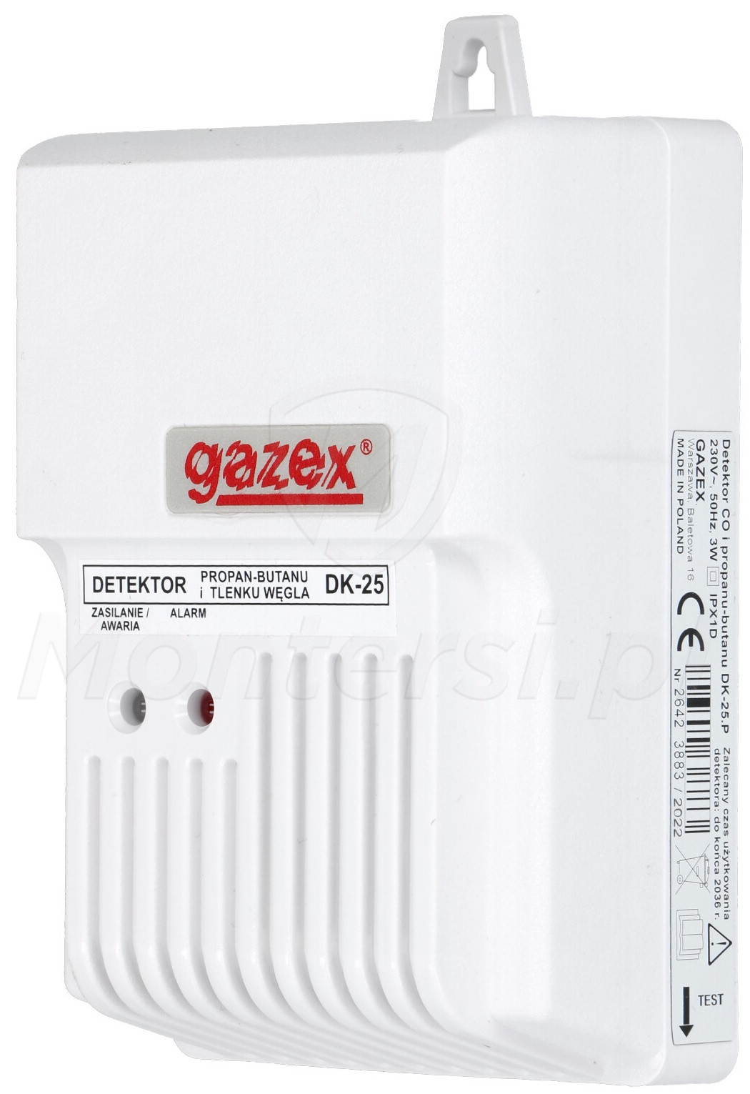 DK-25.P - Czujka czadu i gazu propan-butan, z przekaźnikiem