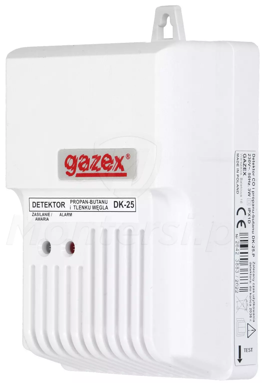 DK-25.P - Czujka czadu i gazu propan-butan, z przekaźnikiem