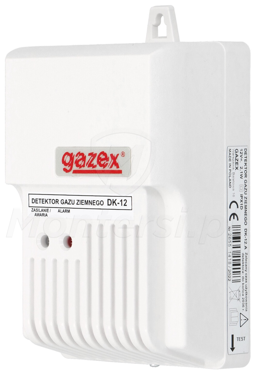 DK-12.A - Czujka gazu ziemnego z przekaźnikiem, 12V