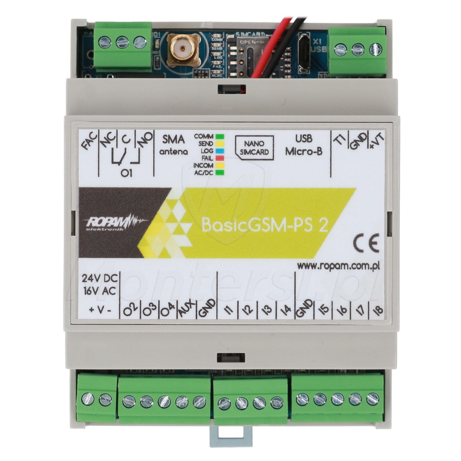 Front modułu powiadomienia BasicGSM-PS-D4M 2