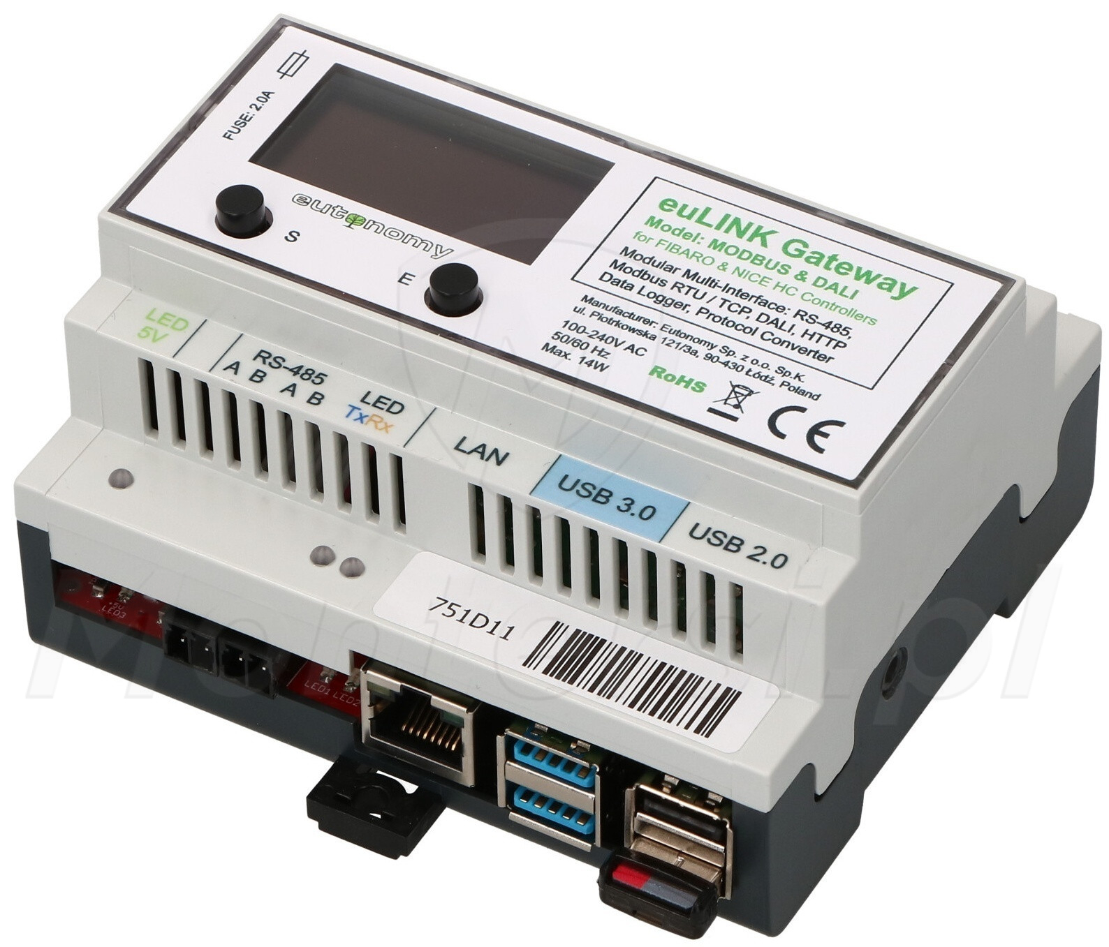 euLINK Gateway (Raspberry Pi 4B) - Interfejs komunikacyjny