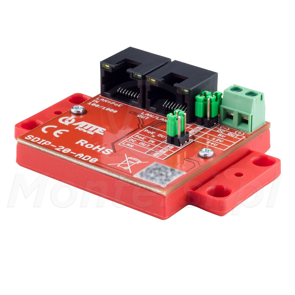 SDIP-20-AD0 - Przetwornica PoE - 5/12/24 V, 1000 Mb/s