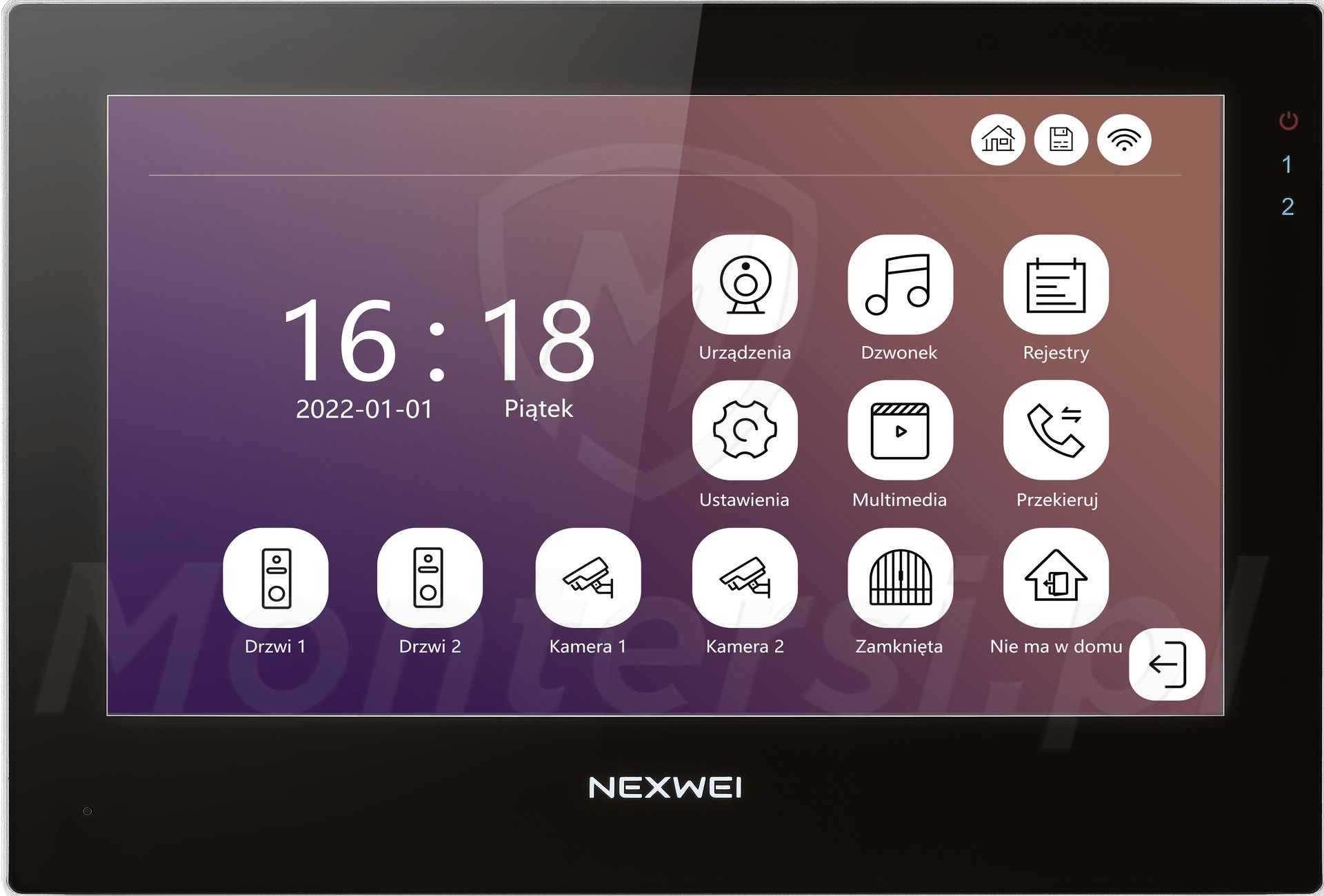 NW-AVI-9S-BW - Monitor głośnomówiący IPS 7", Wi-Fi, Tuya