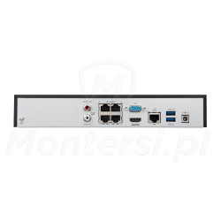 Tył rejestratora IP BCS-P-NVR0401-4K-4P(3)