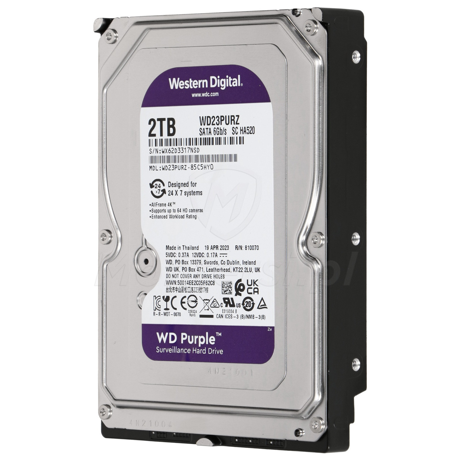 WD23PURZ - Dysk twardy 2TB do rejestratora