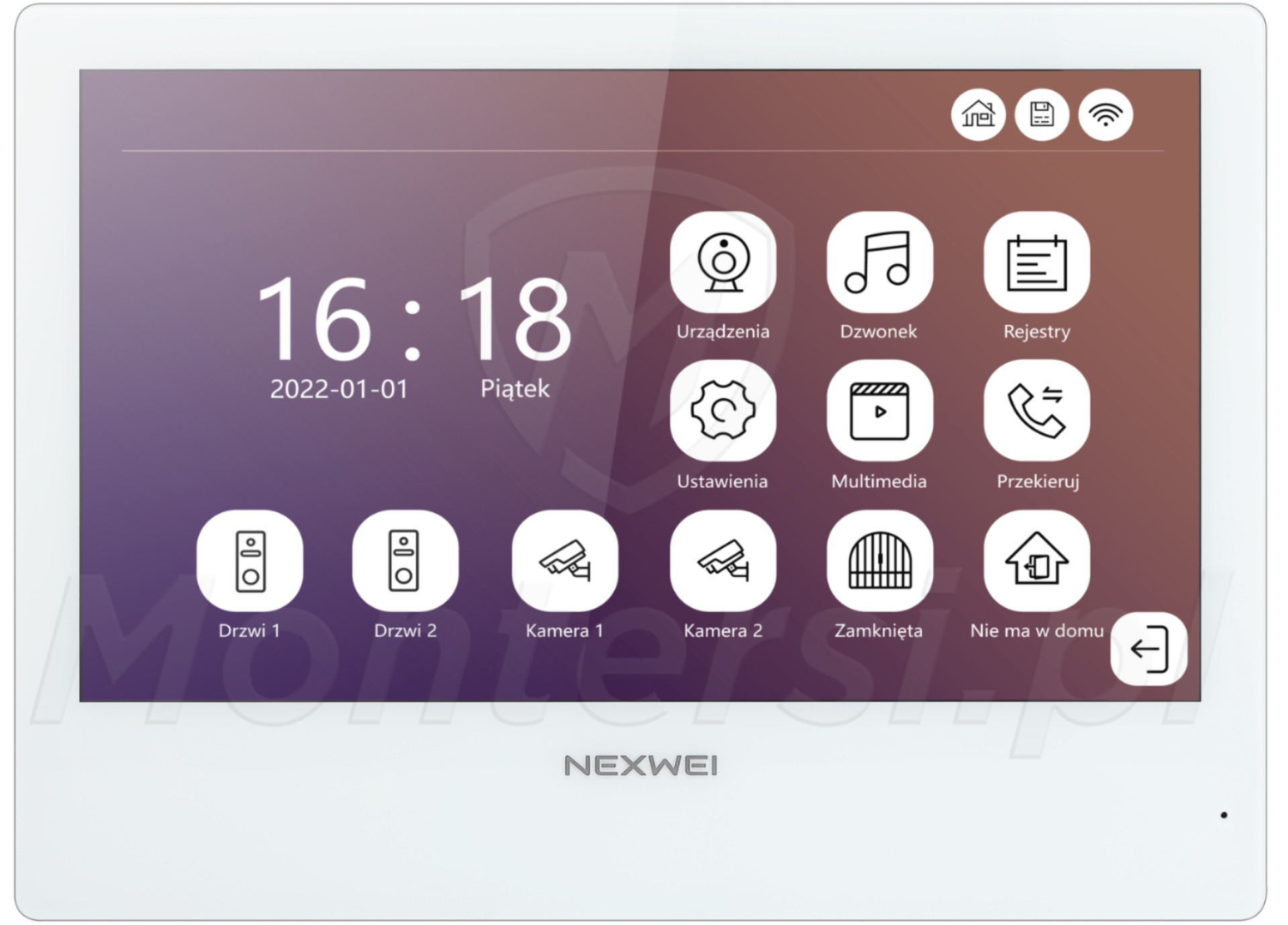 NW-AVI-10S-WW - Monitor głośnomówiący IPS 10", Wi-Fi, Tuya
