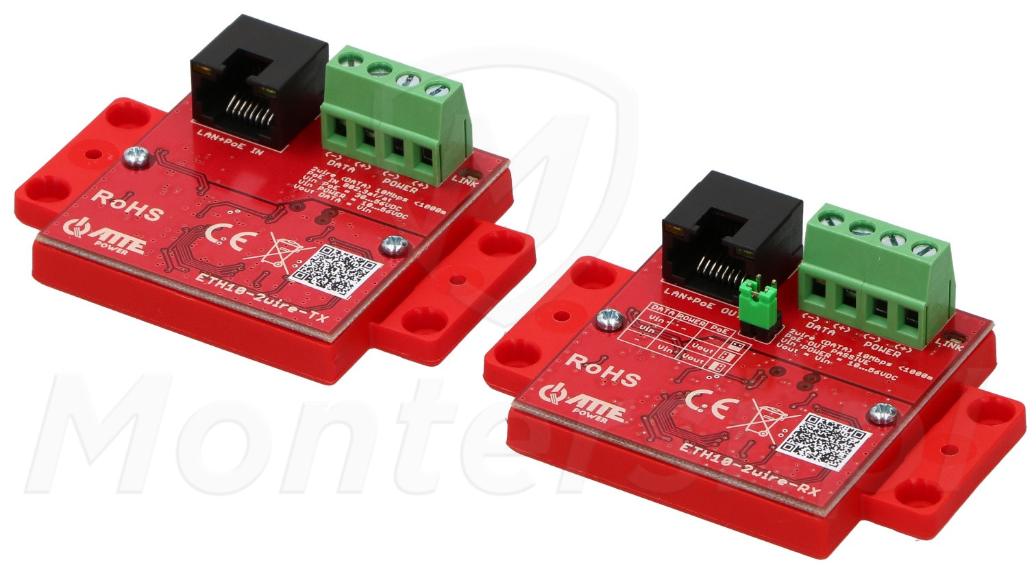 ETH10‑2wire‑SET - Zestaw do transmisji LAN+PoE, 10 Mbps, 1000m