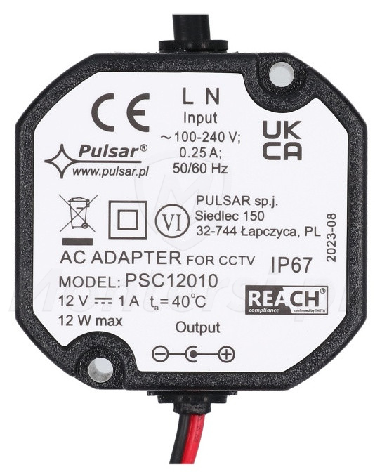 PSC12010 - Dopuszkowy zasilacz impulsowy 12V/1A PSC12010 - Dopuszkowy zasilacz impulsowy 12V/1A