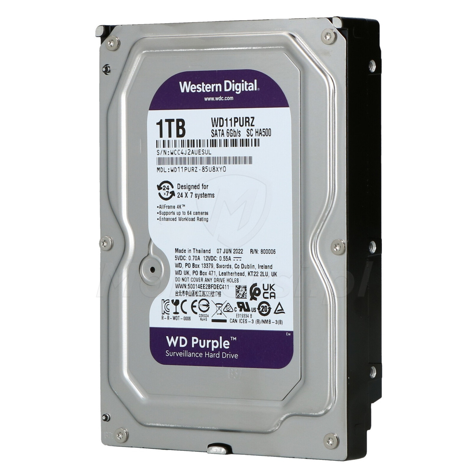 WD11PURZ - Dysk twardy 1TB do rejestratora