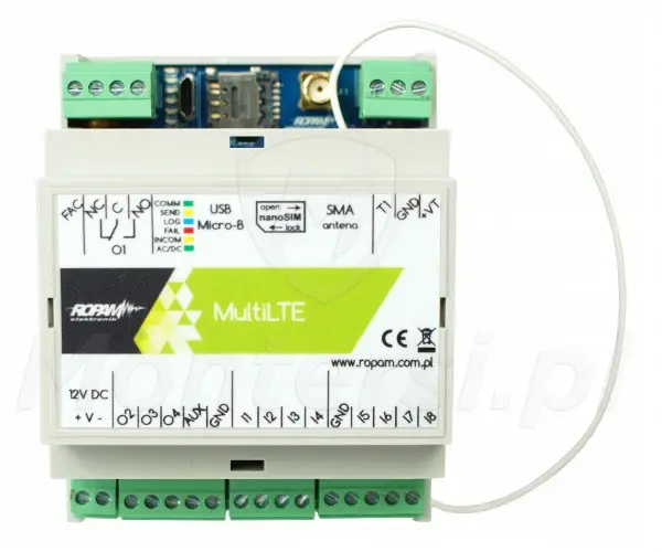 MultiLTE-RF-D4M - Moduł powiadomienia i sterowania LTE, radioodbiornik, obudowa DIN